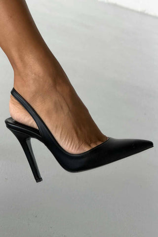 Monica İnce Topuk 10 Cm Siyah Mat Stiletto
