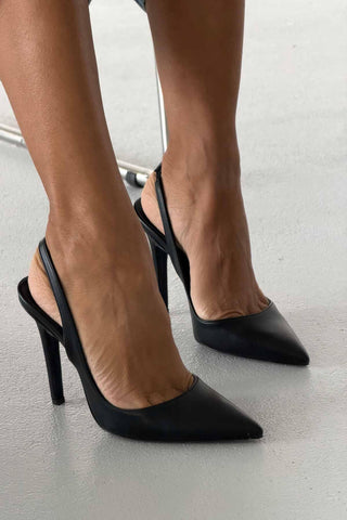 Monica İnce Topuk 10 Cm Siyah Mat Stiletto