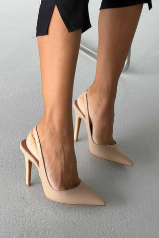 Monica İnce Topuk 10 Cm Nude Mat Stiletto