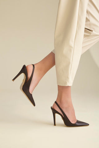 Monica İnce Topuk 10 Cm Kahverengi Mat Stiletto