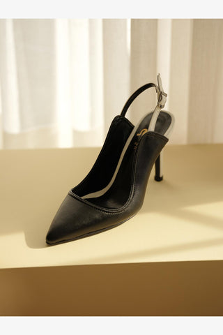 Robin İnce Topuk 8 Cm Siyah Beyaz Stiletto