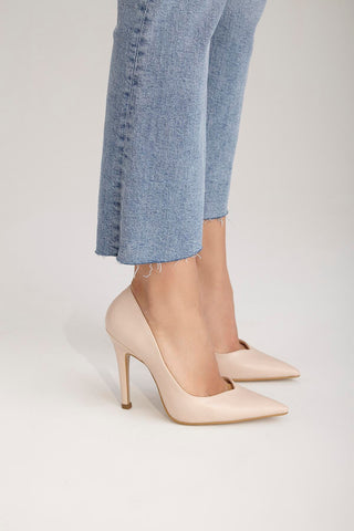 Sensual İnce Topuk 10 Cm Nude Mat Stiletto
