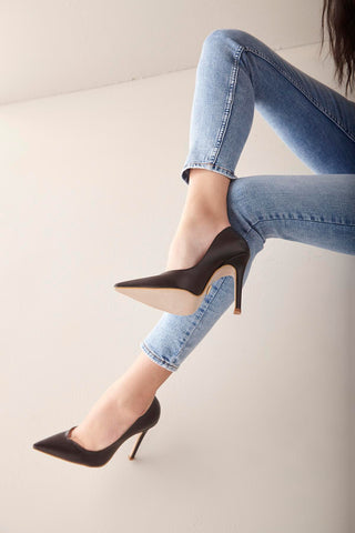 Sensual İnce Topuk 10 Cm Kahverengi Mat Stiletto
