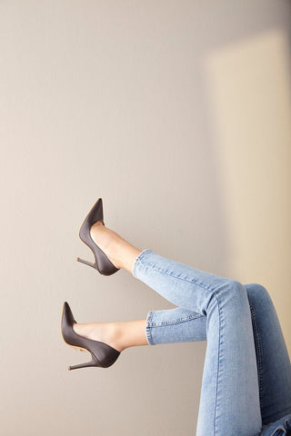 Sensual İnce Topuk 10 Cm Kahverengi Mat Stiletto