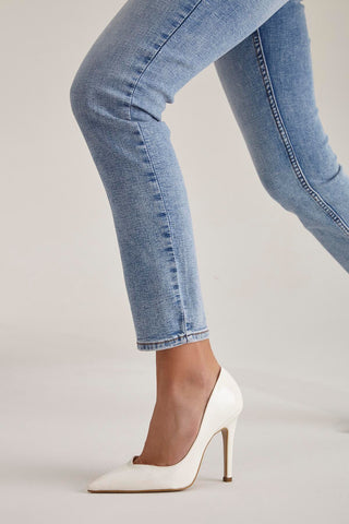 Sensual İnce Topuk 10 Cm Beyaz Rugan Stiletto
