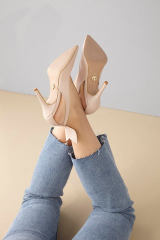 Thumper İnce Topuk 8 Cm Nude Mat Stiletto