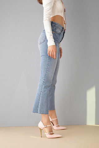 Feronia İnce Topuk 10 Cm Pudra Mat Stiletto