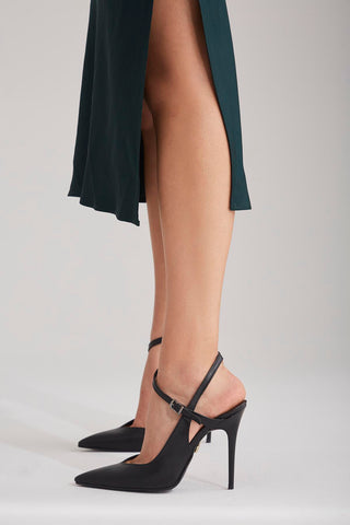 Yuri İnce Topuk 10 Cm Siyah Mat Stiletto