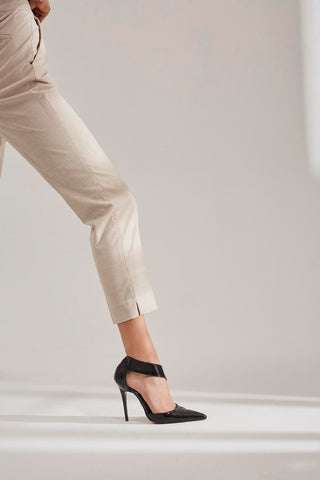 Elexis İnce Topuk 10 Cm Siyah Rugan Stiletto