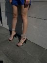 Evie Bilekten Bağcıklı Taş Detaylı Kalın Topuk 11 Cm Siyah Rugan Topuklu Ayakkabı