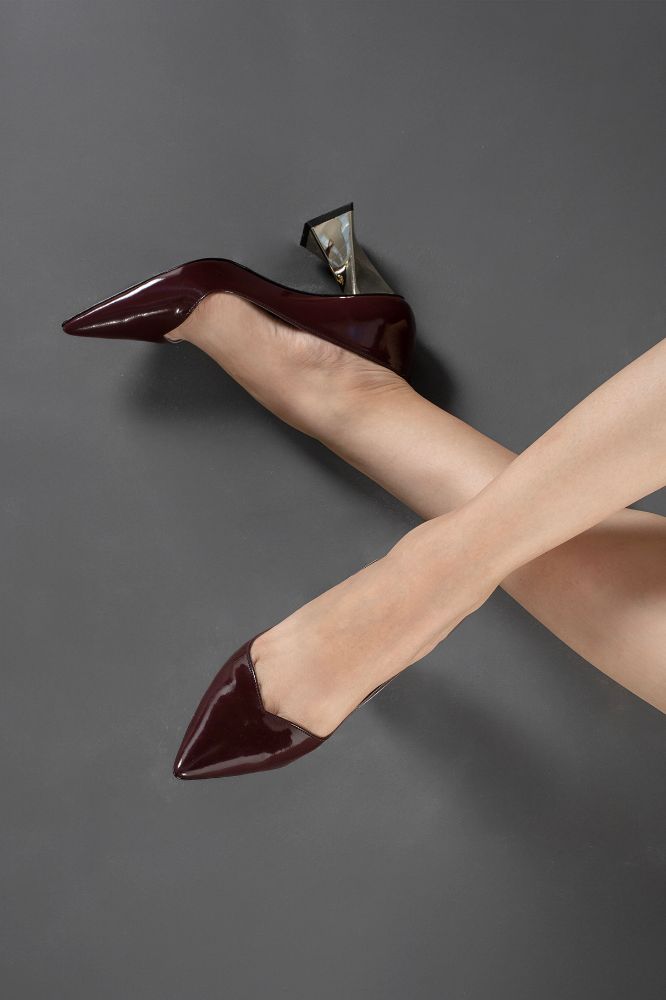 Empire Kalın Topuk 8 Cm Cherry Stiletto resmi