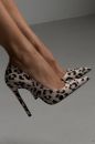 Fia İnce Topuk 12 Cm Leopar Stiletto